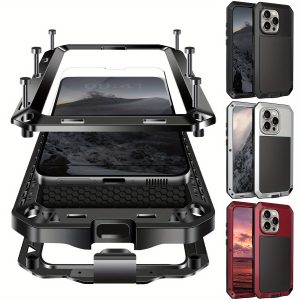 Heavy Duty Rugged Shockproof Case for iPhone 15/14/13/12/11 Pro Max/15 Plus/14 Plus/12 Mini/13 Mini/XR/XS Max/X/XS/SE 2022/SE 2020/7/8 Plus with Built-in Screen Protector