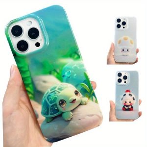 case tortoise Pattem Protector Phone Case, 3 Piece Coverage Camera Protect Shockproof Cellphone Protective Cover for iPhone Series, Smartphone Protection Accessories A15 Handheld Casing Screen Protector Devices