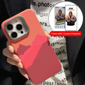 Magnetic Case For IPhone 16 15 14 13 12 Pro Max Case With Camera Kickstand Compatible With MagsafeCamera Protection, Come With 1 Pc HD Tempered Screen Protector Orange Mountain