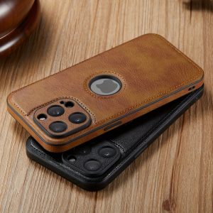 Retro Faux Leather Phone Case for iPhone 15 14 13 Pro Max 12 11 Pro - Shockproof Drop Protection, Luxury Ultra-Thin Design, Full Camera Coverage, Elegant Business Style