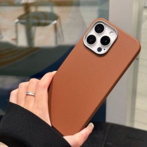 Simple high-grade pure pigment leather texture suitable for iPhone16ProMax, iPhone 16 pro, iPhone 16, iPhone16 plus, non-slip solid color leather texture mobile phone case