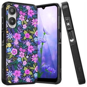 For Cricket Icon 6 (SL219C) Phone Case, Dual Layer Hybrid (Magnet Mount Friendly) Shockproof Heavy Duty Cover (Mystical Floral Boom)